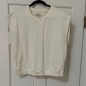 Madewell Off-White Textured Sweatshirt Top